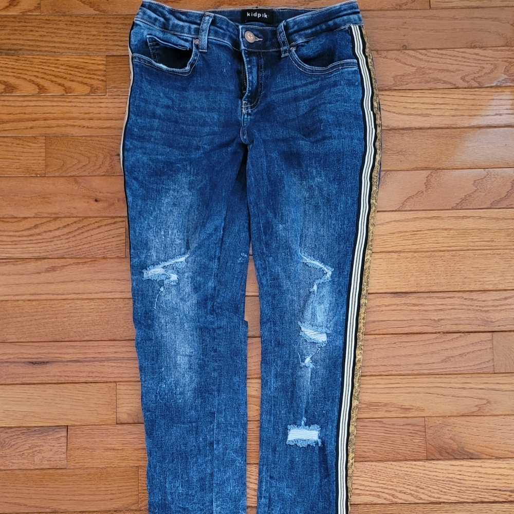 Kidpik Girls Jeans Size 12 with metallic trim